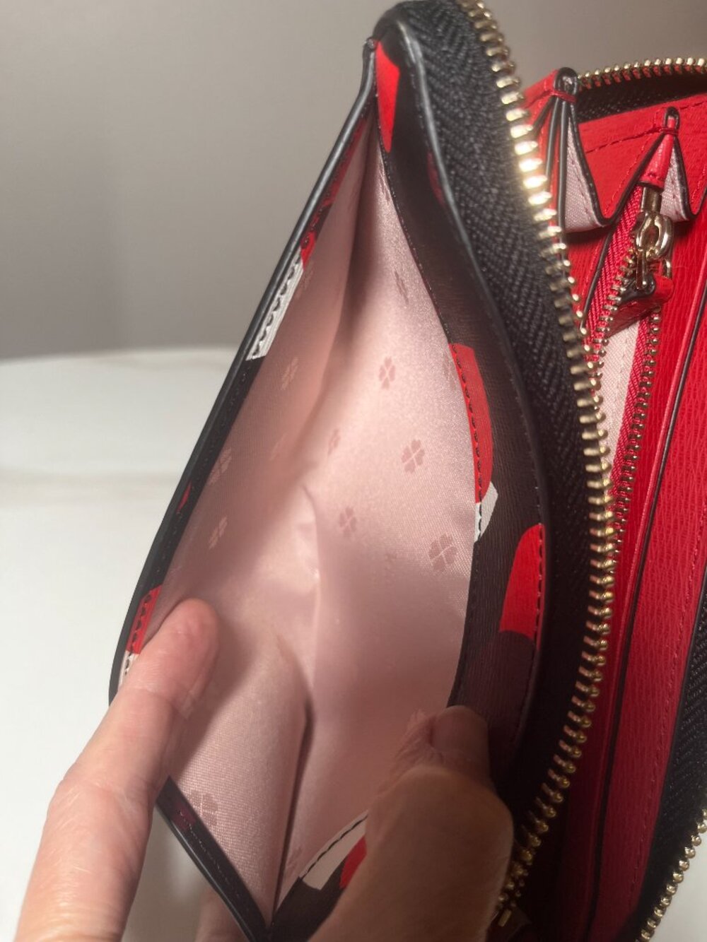 kate spade Black Wallet with Red, White & Burgundy Hearts - Picture 10 of 11